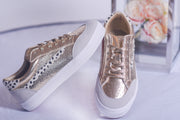 CASSIE GOLD ANIMAL PRINT TRAINERS