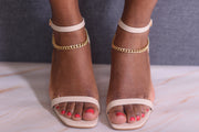 CLARA NUDE STRAPPY CHAIN DETAIL SANDAL