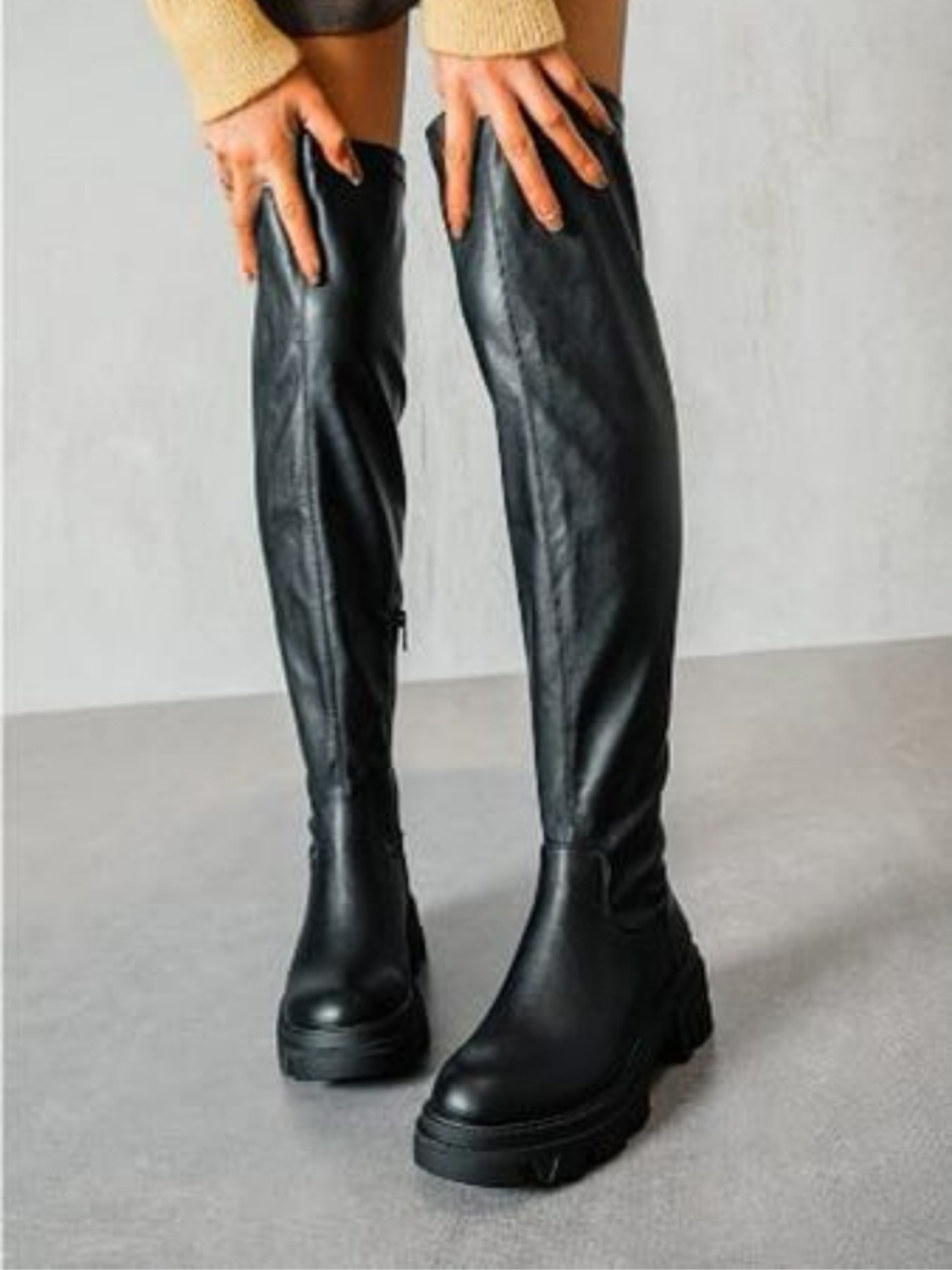 Chunky over outlet the knee boots