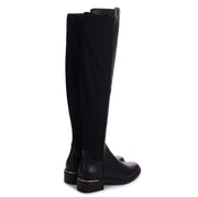 JANET BLACK OVER THE KNEE FAUX LEATHER LONG BOOT