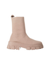 STORM BEIGE CHUNKY SOLE SOCK ANKLE BOOTS