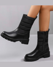 TESS BLACK ANKLE QUILTED PUFFER BOOT